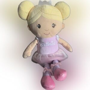 Russ Cuddle & Co Ballerina Princess Plush Doll Blonde Space Buns 16”